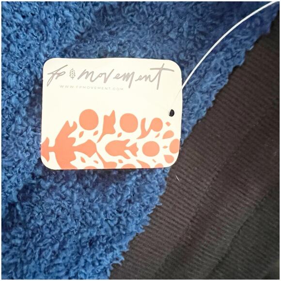 Free People Movement Cuddle Up Fleece Pants Fuzzy Prep School Blue Size Large - Picture 11 of 12